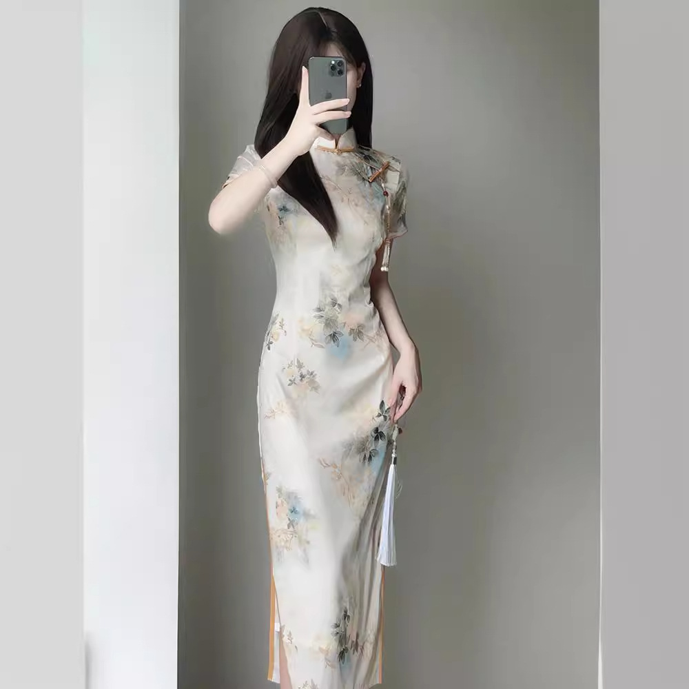 新中式国风提花旗袍2024夏季新款年轻款少女高级感优雅气质连衣裙