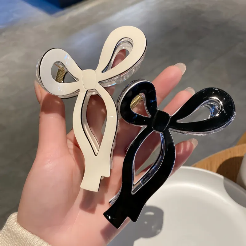 蝴蝶结鲨鱼夹女高级感盘发抓夹夏天百搭发夹发量多发卡头饰