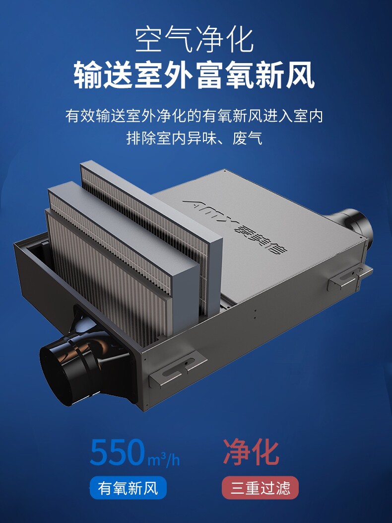 爱美信净化器新风系统家用新风机商用高效换气送风机抽风机FP系列
