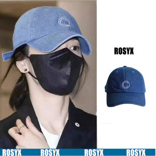 ROSYX 宋慧乔同款牛仔鸭舌帽子女春夏街头弯檐百搭大头围棒球帽潮