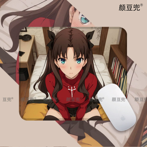 fate 远坂凛 小号鼠标垫 办公桌垫键盘垫 锁边鼠标垫 硅胶 二次元