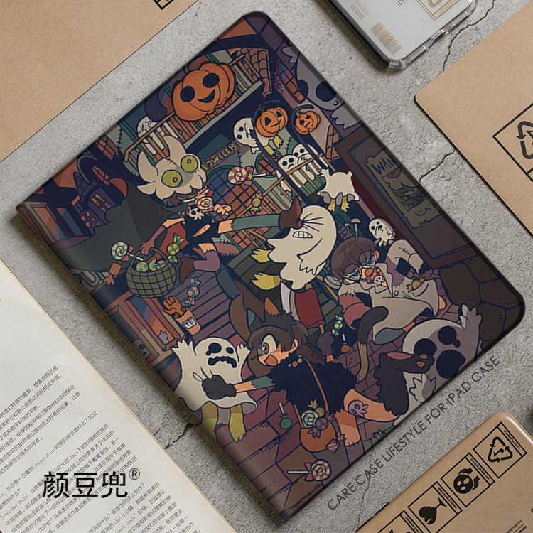 浮世绘鬼怪ipad10.2适用air4/5保护套pro11笔槽mini5/6华为matepa