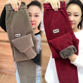 新款 羊羔绒卫裤 女加绒加厚百搭休闲裤 2025冬季 高腰保暖显瘦哈伦裤