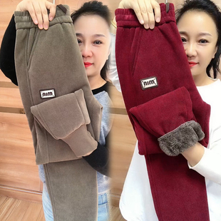 高腰保暖显瘦哈伦裤 2025冬季 女加绒加厚百搭休闲裤 羊羔绒卫裤 新款