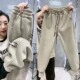 新款 显瘦宽松运动裤 加绒加厚休闲裤 2025冬季 女韩版 哈伦裤 高腰卫裤