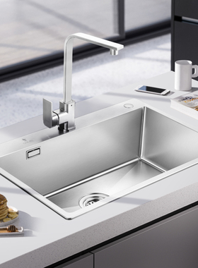 欧琳水槽手工单槽 不锈钢台上盆洗菜盆单槽 厨房家用菜盆洗碗槽