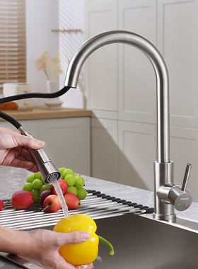 【新品】欧琳厨房水龙头抽拉式洗菜盆水龙头冷热洗菜池水槽龙头