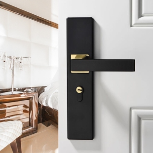 欧式门锁室内卧室房门锁美式黑色卫生间厕所门锁通用实木门把手锁