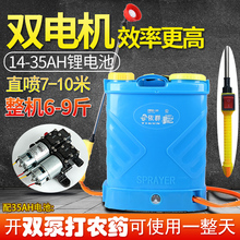 新款大功率电动喷雾器双泵双核锂电池农用高压果树打农药打药机
