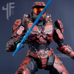 光环游戏士官长光晕高端可动金属色模型玩具手办重涂仿真战损礼物