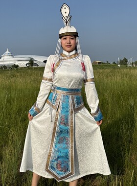 新款蒙古族服装女长袍盛装民族风