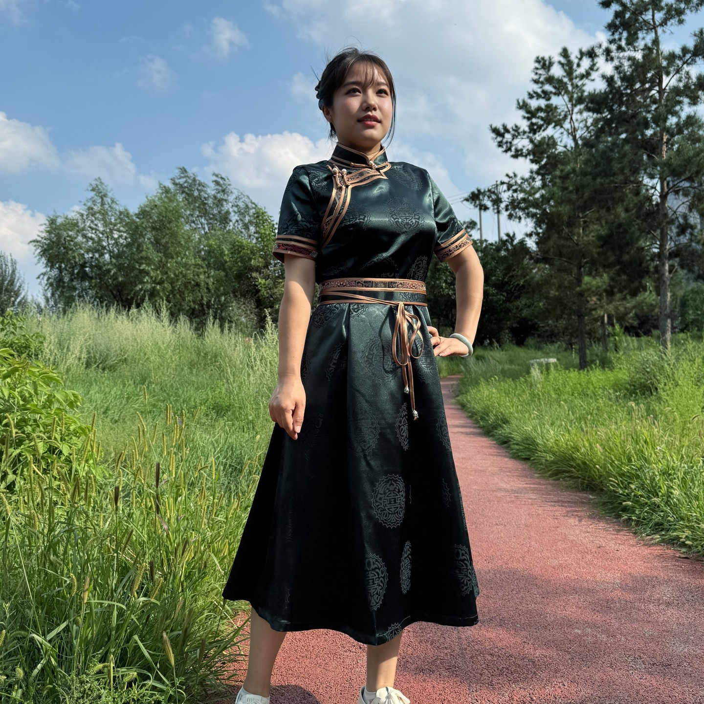 女士蒙古袍日常生活装连衣裙