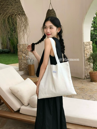 Брендовый белый дизайнерский шоппер, вместительная и большая сумка, Южная Корея