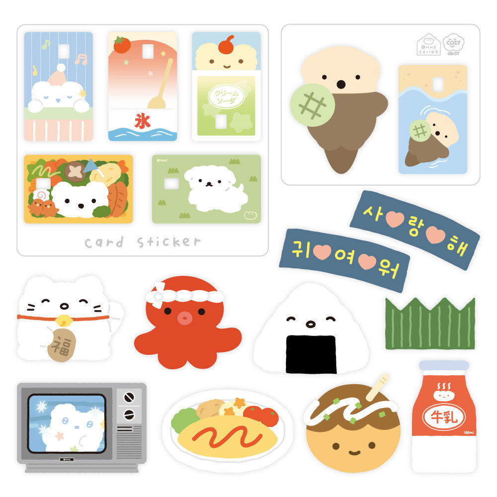 韩国HOOKKA可爱大号贴纸笔记本个性贴行李箱贴信用卡贴防水可移除