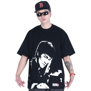 街舞小领口宽松短袖 FBS BADDEST致敬李小龙联名款 BIGGEST T恤