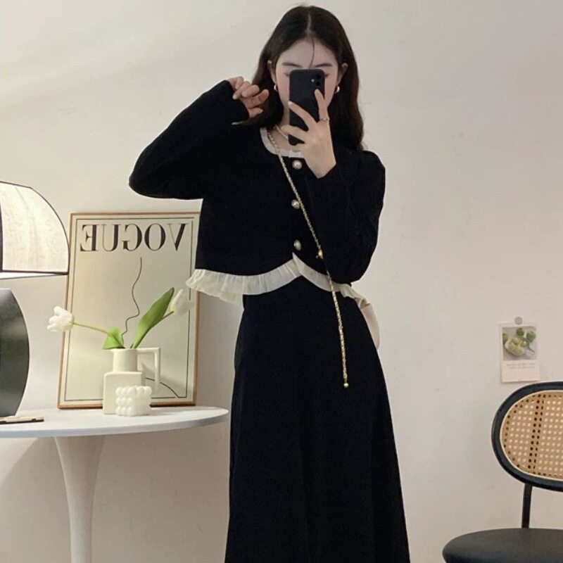 小香风灯芯绒两件套装女