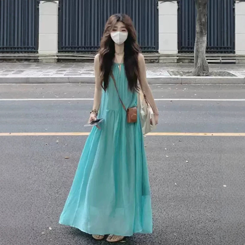 法式镂空吊带连衣裙女夏