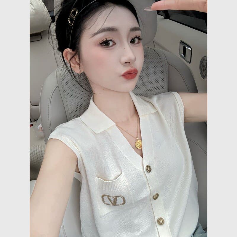 白色冰丝T恤女2026新款夏季高级感独特超好看时尚气质Polo领上衣