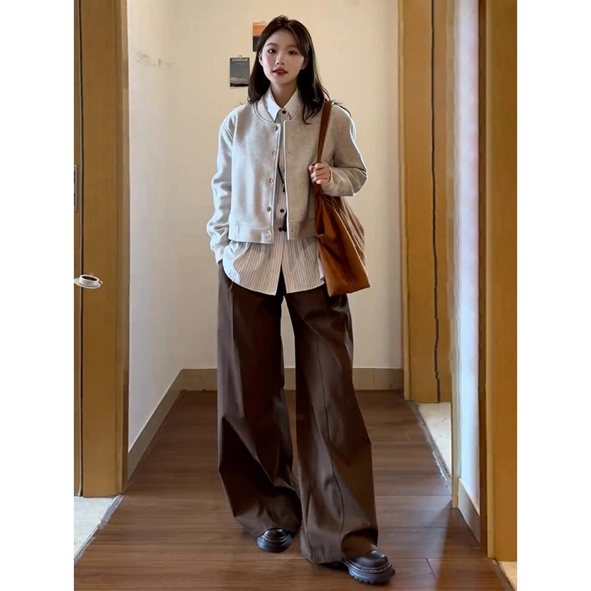 美式复古宽松短款棒球服外套女秋冬季2025新款韩系设计感夹克上衣