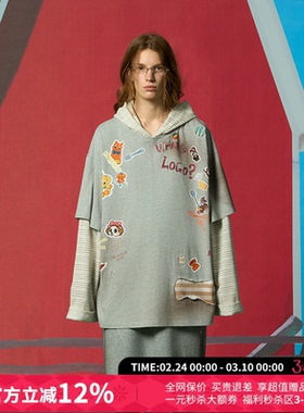 【宋亚轩严浩翔同款】CHEERi UPi满印玩具假两件长袖卫衣26春新款