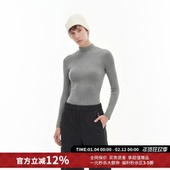 IF简约修身 磨毛小高领短款 长袖 MAKE T恤女25秋冬新款