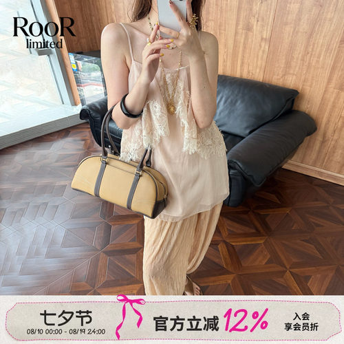 VenaLabel沙色蕾丝吊带背心女
