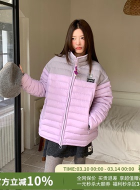 YANAG钩针小马装饰拼色肉肉排骨鹅绒服女26春夏新款