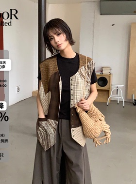 YANAG复古叠穿最终序曲百家布拼接马甲女26春夏新款