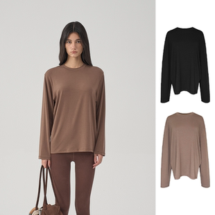 T恤女26春夏新款 IF岸息系列简约婴肌绒窝居长袖 MAKE