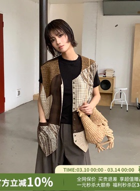 YANAG复古叠穿最终序曲百家布拼接马甲女26春夏新款