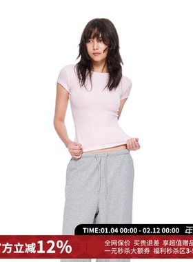 IA WARM AID ING金属线高密刺绣修身短袖T恤女25秋新款