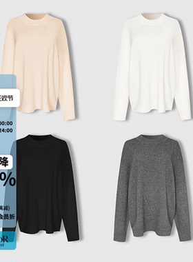 MAKE IF涌现系列基础圆领山羊绒长袖针织衫女26春新款