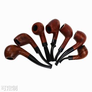 厂家直销木烟斗 手柄花梨木烟斗过滤实木烟斗wood pipe定 圆底弯式