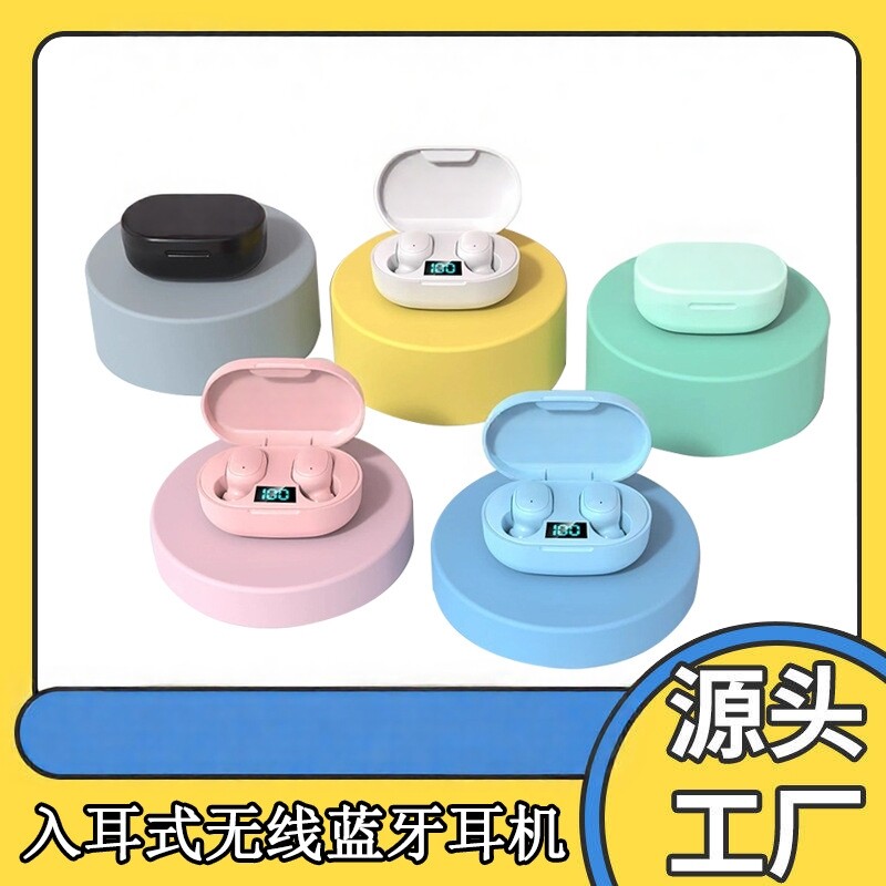 马卡龙数显蓝牙耳机无线TWS运动耳塞商务礼品印LOGO迷你蓝牙耳机