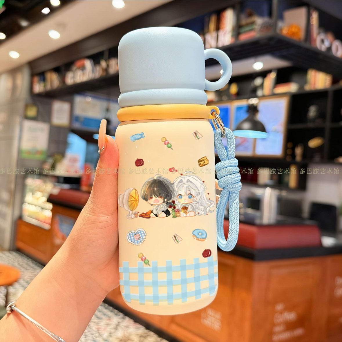 惊封同人保温杯可爱吸管不锈钢316学生户外运动便携式杯子原创