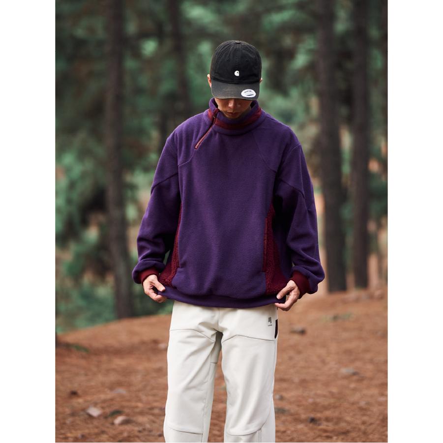 山川有物摇粒绒中性风连帽卫衣