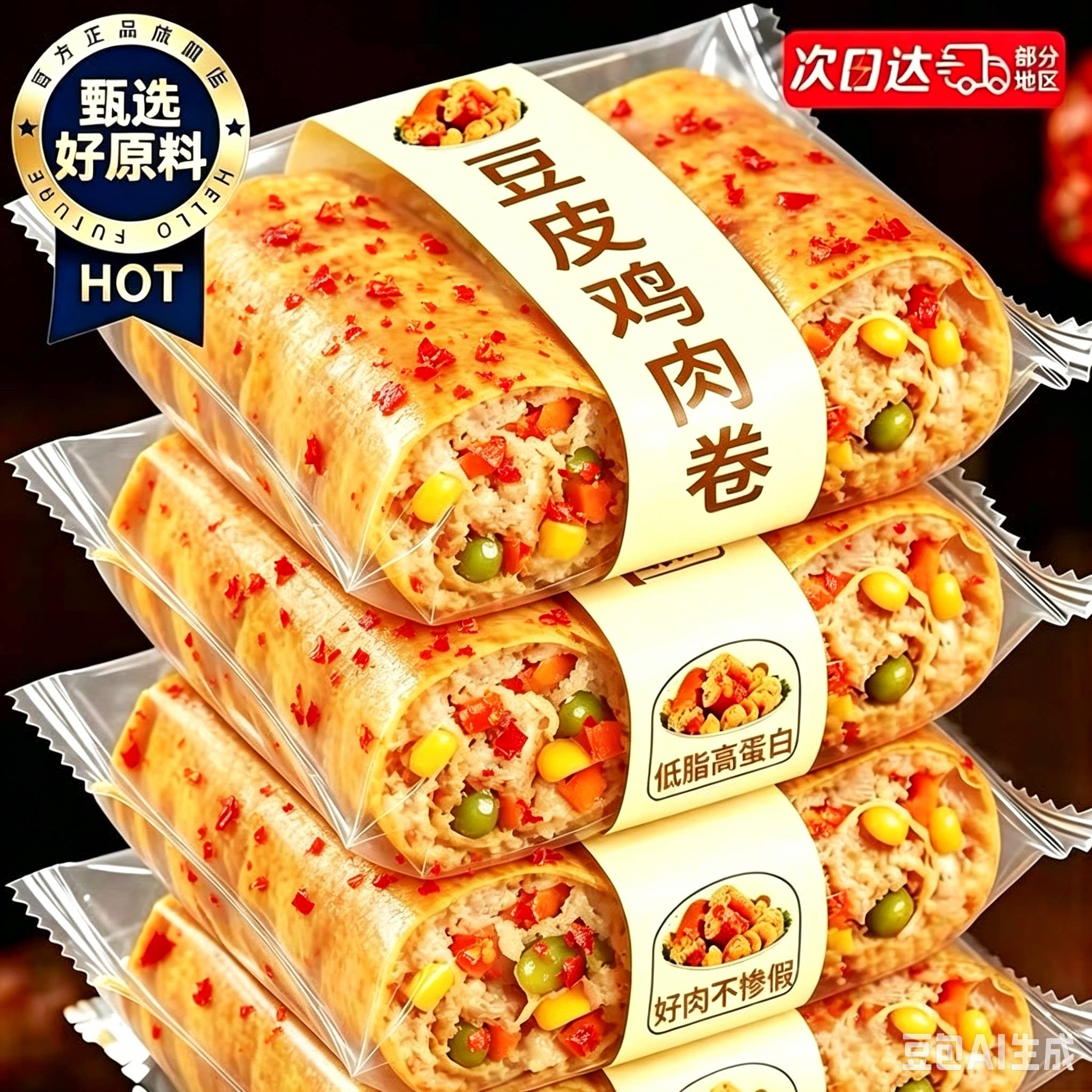 低脂肪!鸡胸肉豆皮肉卷鸡肉卷