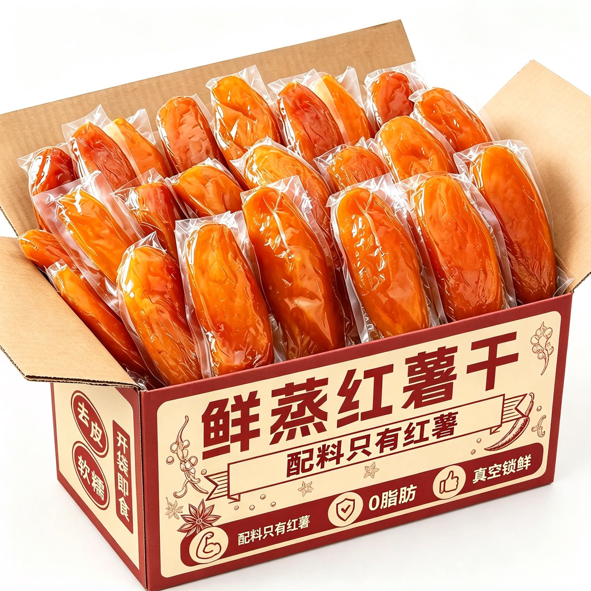 倒蒸红薯干地瓜干农家0自制特产软糯脂添加独立小包装番薯零食品