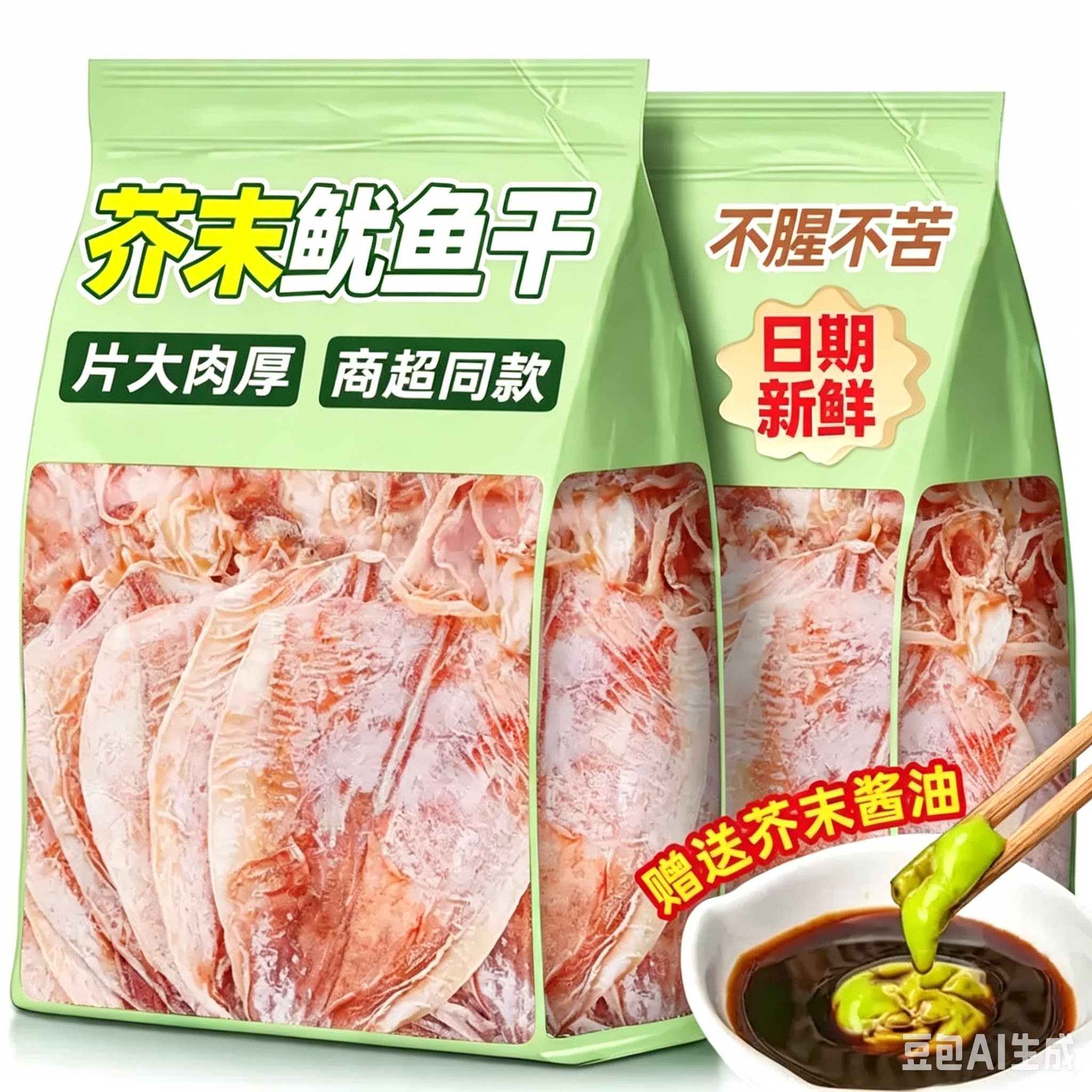 芥末鱿鱼干配料干净日期新鲜