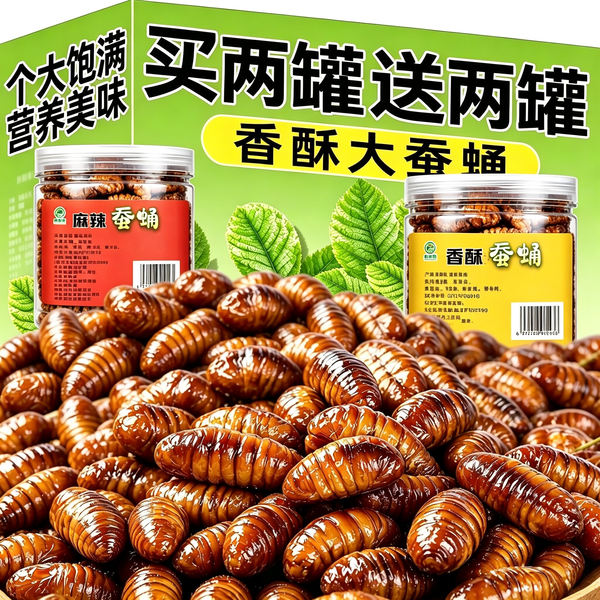 山东香酥蚕蛹开盖即食高蛋白