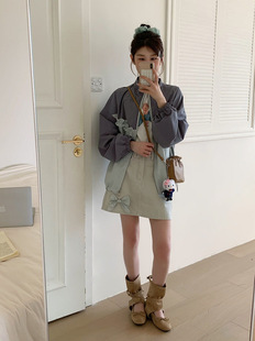 omelet蛋卷春季新品牛仔半身裙韩系简约百搭显瘦半身裙女