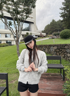 Here yaya shop 8.25 绵绵豆沙欧包绵密温暖厚实基础毛衣开衫