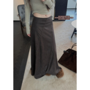 侘寂艺术生穿搭复古氛围超大裙摆麂皮绒半身裙 shop Here yaya