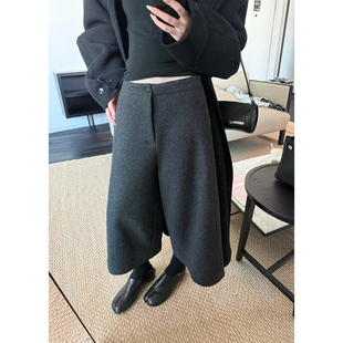 天丝羊毛加绒加厚阔腿八分呢料裤 Here 时髦精致深冬版 shop yaya