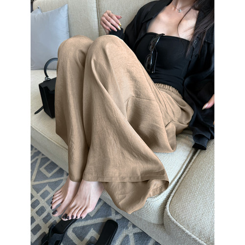 凉茶裤私服强推100%醋酸冰冰凉凉显腿长松弛老钱显瘦荡荡裤