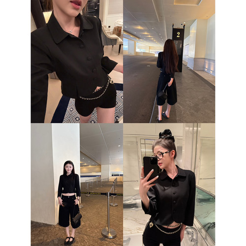 Here yaya shop 3.23 私服时髦复古调调小翻领精致显瘦小西装