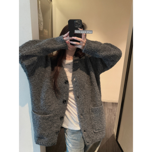 白桃奶酥暖暖特供定制圈圈纱分量感毛衣大开衫 shop yaya Here