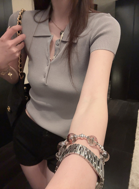 Here yaya shop 6.28 20:00 盐盐冰淇淋凉感面料奶欲polo领针织衫