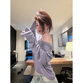 Here 防晒圆领t 素颜t39%天丝17%桑蚕丝淡然松弛感长袖 yaya shop