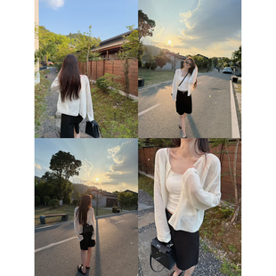 yaya 防晒开衫 shop 针织衫 女 清冷柔雾精致温柔两穿慵懒长袖 Here